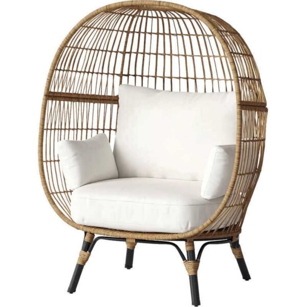 Outdoor Rattan Lounger Bird Nest Garden Relaxation Set