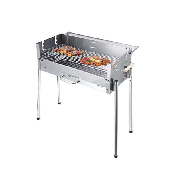 Outdoor portable thick barbecue grill, stainless steel carbon grill, camping picnic barbecue grill